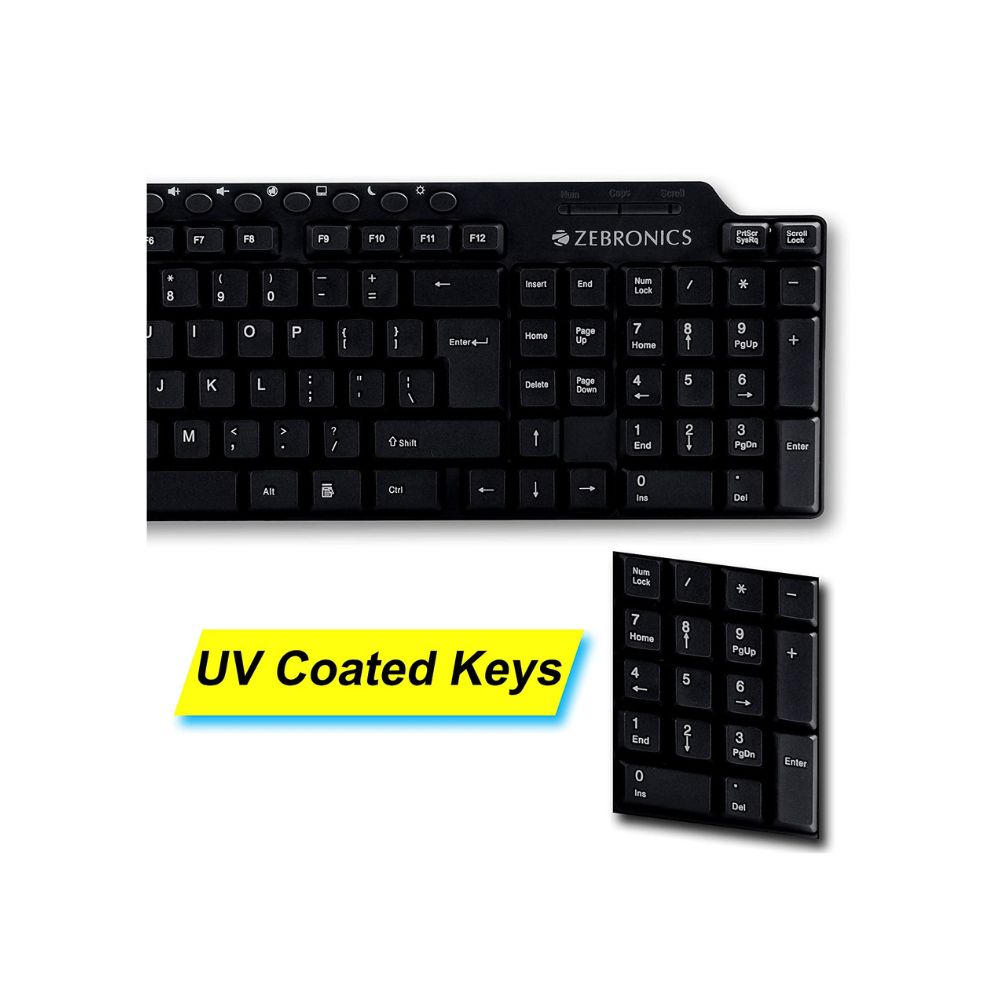 Zebronics ZEB-KM2100 Multimedia USB Keyboard Comes with 114 Keys Including