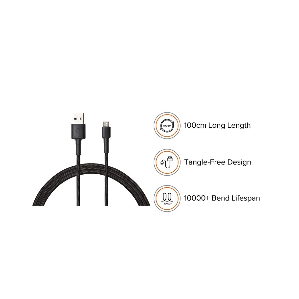 Mi Micro USB Braided Cable 100cm Black