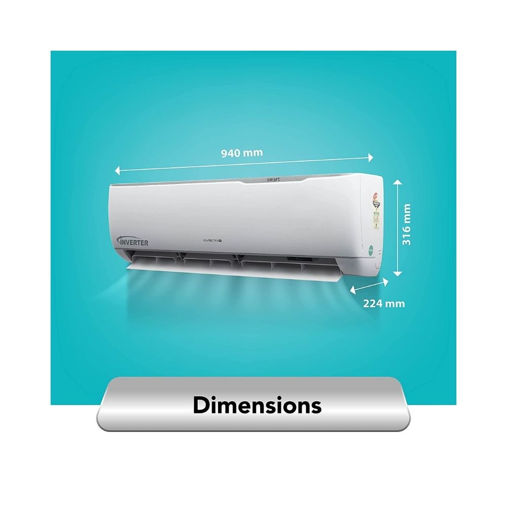 Amstrad 1.5 Ton 3 Star Inverter Split AC (Copper, Smart WiFi, AM20I3T, White)
