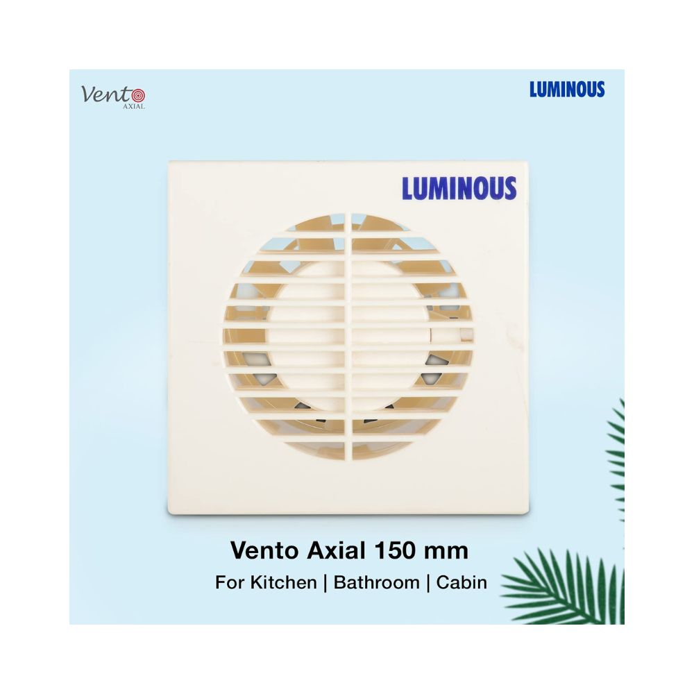 Luminous Vento Axial 150 mm Exhaust Fan for Kitchen, Bathroom, and Office (Cut-out Size - Circle Diameter 147 mm, White)