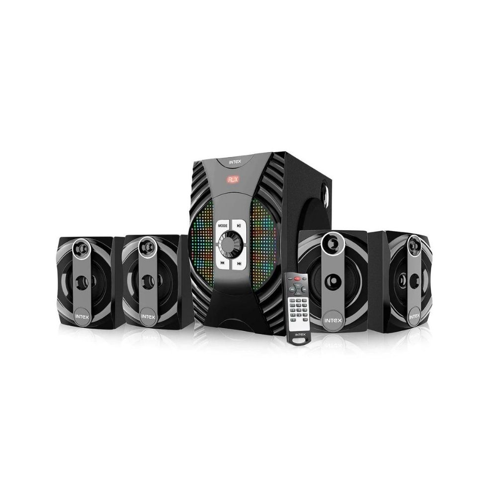 Intex Dazzle FMUB 4.1 Multimedia Bluetooth Speaker USB PLAYABILITY Powerful Audio Effect (Black)