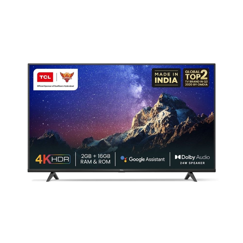 TCL 108 cm (43 inches) 4K Ultra HD Certified Android Smart LED TV 43P615 (Black) (2020 Model) | With Dolby Audio