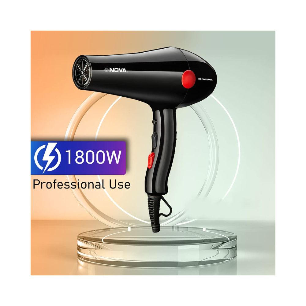 Nova NHP 8215 1800 Watts Proffesional Hair Dryer for Women (Red)
