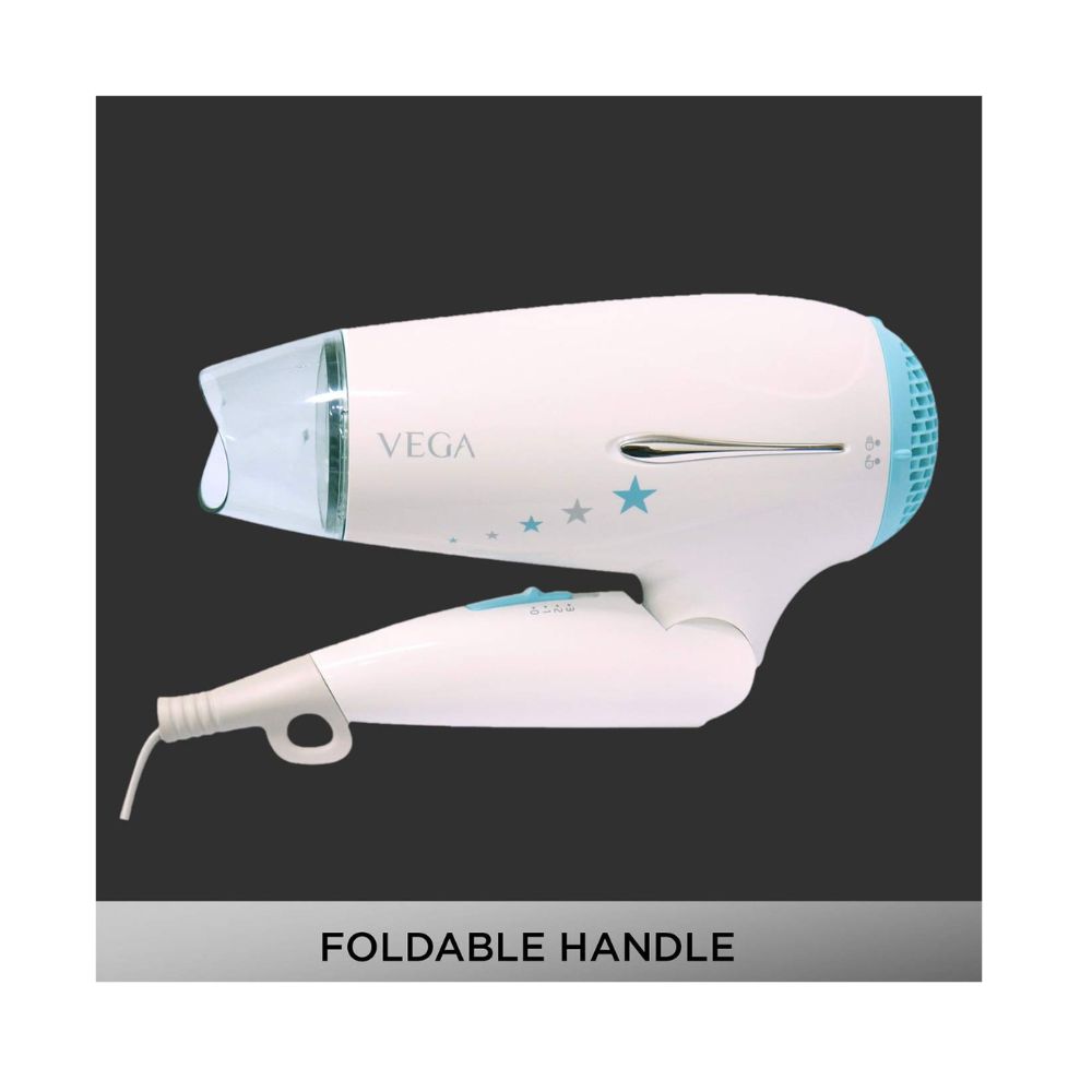 Vega Insta Wave Foldable Hair Dryer With Cool Shot Button & 3 Heat/Speed Setting (VHDH-22)