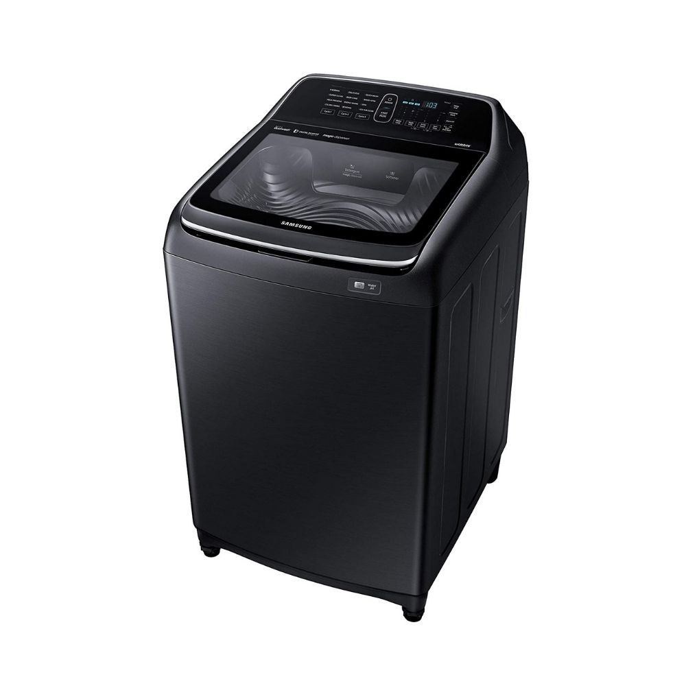 Samsung 16 Kg Inverter 5 star Fully-Automatic Top Loading Washing Machine (WA16N6781CV/TL, Black, Wobble Technology)