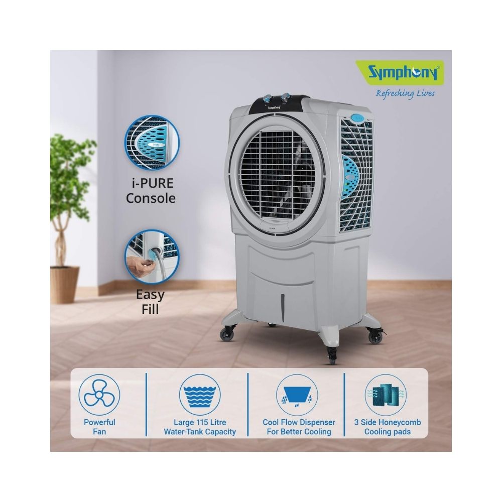 Symphony Sumo 115 XL Tower Air Cooler - 115-litres, Grey