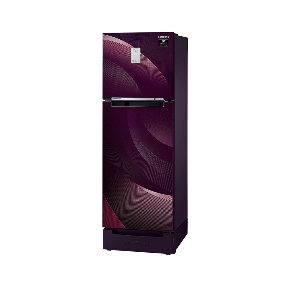 Samsung 244 L 3 Star Frost Free Double Door Refrigerator Rythmic Twirl Red (RT28A3C234R)