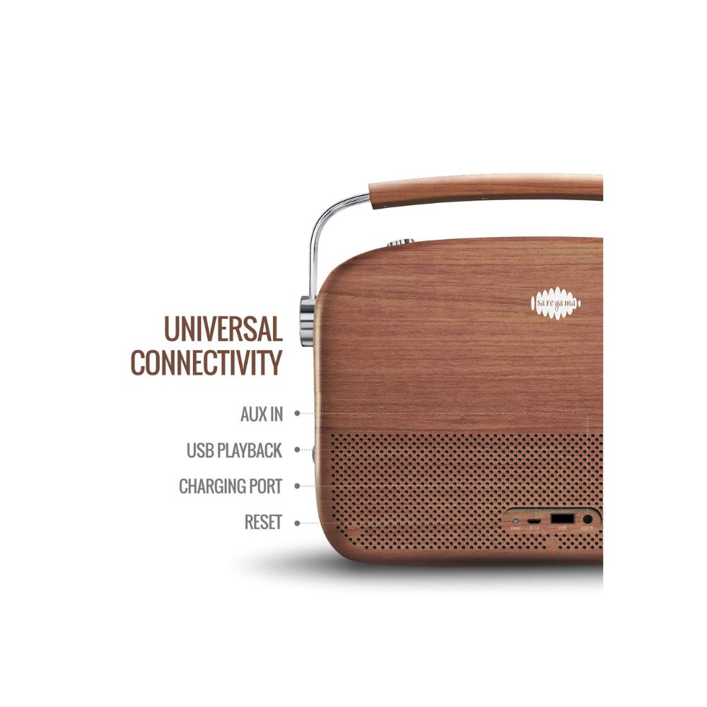 Saregama Carvaan Premium- Portable Music Player with 5000 Preloaded Songs, FM/BT/AUX (Oakwood Brown)