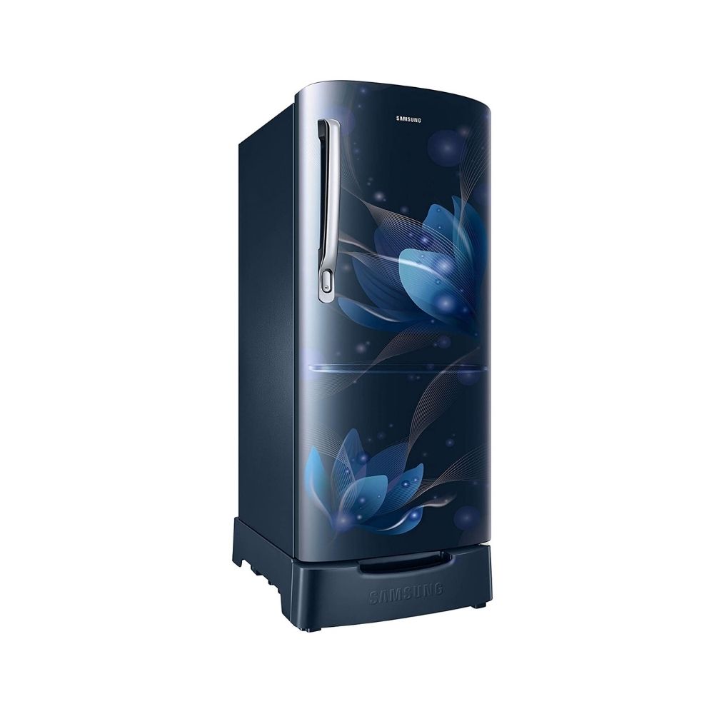 Samsung 192 L 2 Star Direct Cool Single Door Refrigerator (RR20A281BU8/NL, SAFFRON BLUE, Base stand drawer)