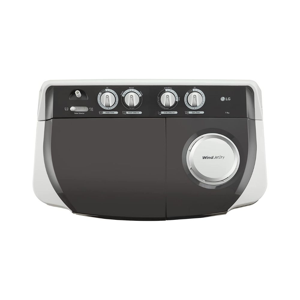 LG 7.0 Kg 5 Star Semi-Automatic Top Loading Washing Machine (P7020NGAZ , Dark Gray, Wind Jet Dry )