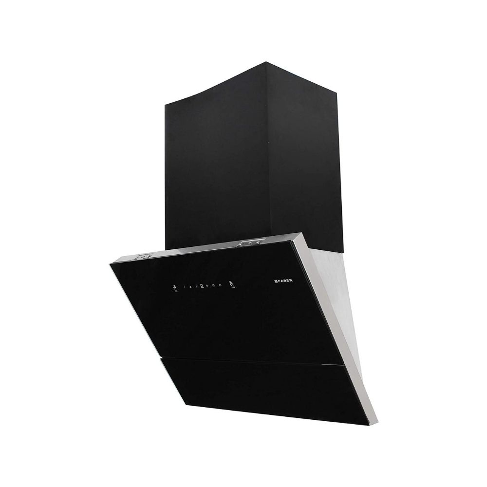 Faber 60 cm 1500 m³/hr angular Kitchen Chimney (HOOD APEX FLHC SC BK 60, Filterless technology, Touch Control, Black)