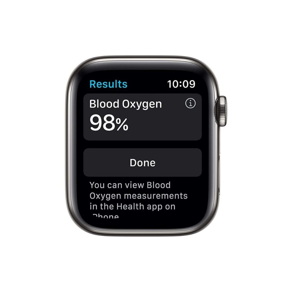 New Apple Watch Series 6 (GPS + Cellular, 44mm) - Graphite Stainless Steel Case with Black Sport Band