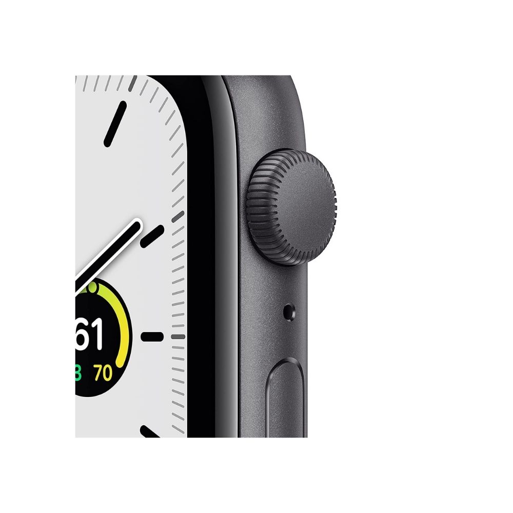 Apple Watch SE GPS MKQ43HN/A 44 mm Aluminium Case  (Silver Strap, Regular)