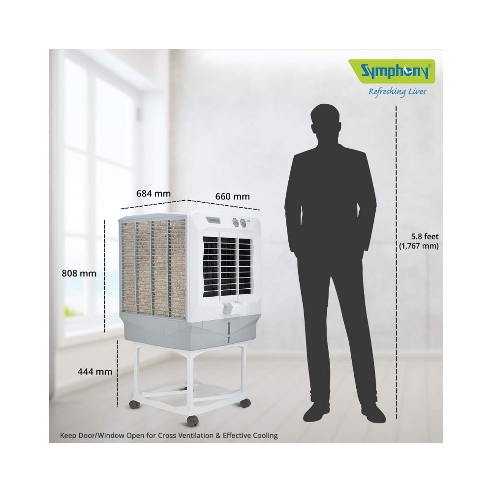 Symphony 61 L Desert Air Cooler (White, Jumbo 65DB)