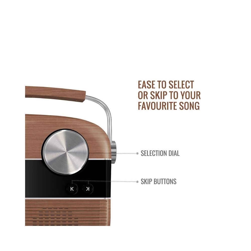 Saregama Carvaan Hindi Bluetooth speaker 6 W Bluetooth Home Theatre  (Oak Wood Brown, Stereo Channel)