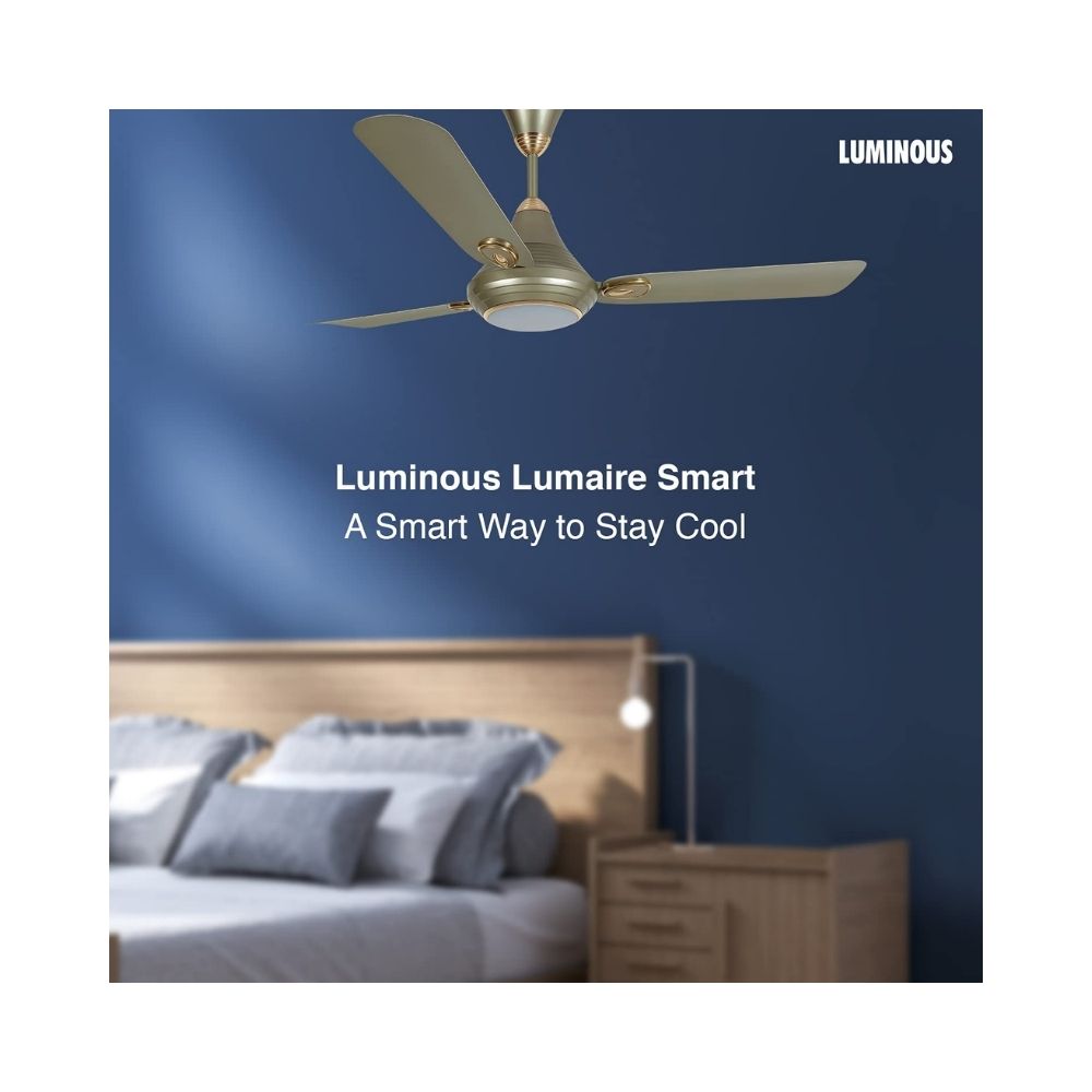 Luminous Lumaire 1200mm Ceiling Fan with Remote Control & LED Light (Silky Gold)