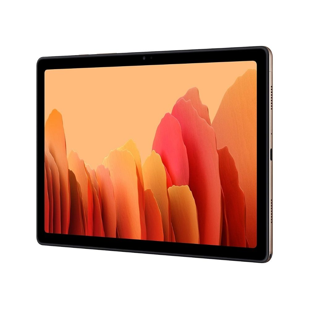 Samsung Galaxy Tab A7 26.31 cm (10.4 inch), Slim Metal Body, Quad Speakers with Dolby Atmos, RAM 3 GB, ROM 32 GB Expandable, Wi-Fi+4G, Gold