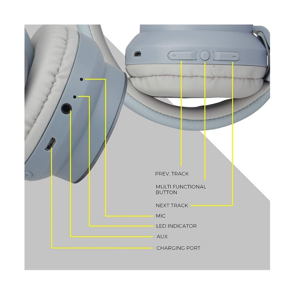 Zebronics Zeb-Bang Bluetooth Headset Grey