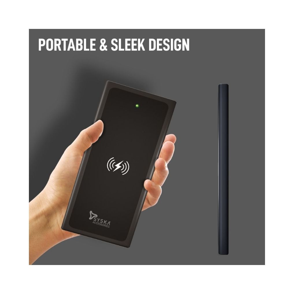 Syska 10000 mAh Wireless Power Bank WBP1002 (10 W, Fast Charging)