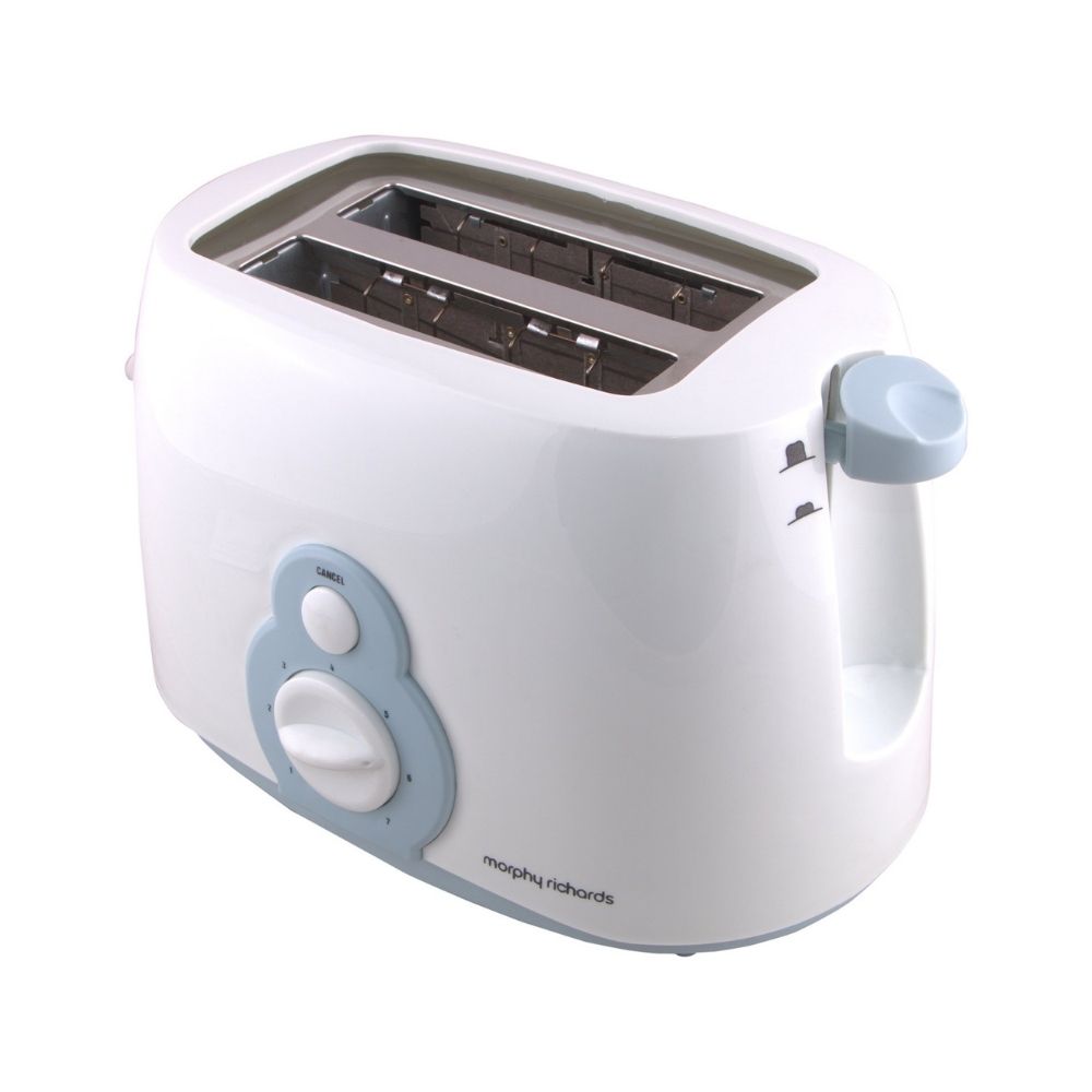 Morphy Richards at 202 800W 2 Slice Pop up Toaster, White and Blue