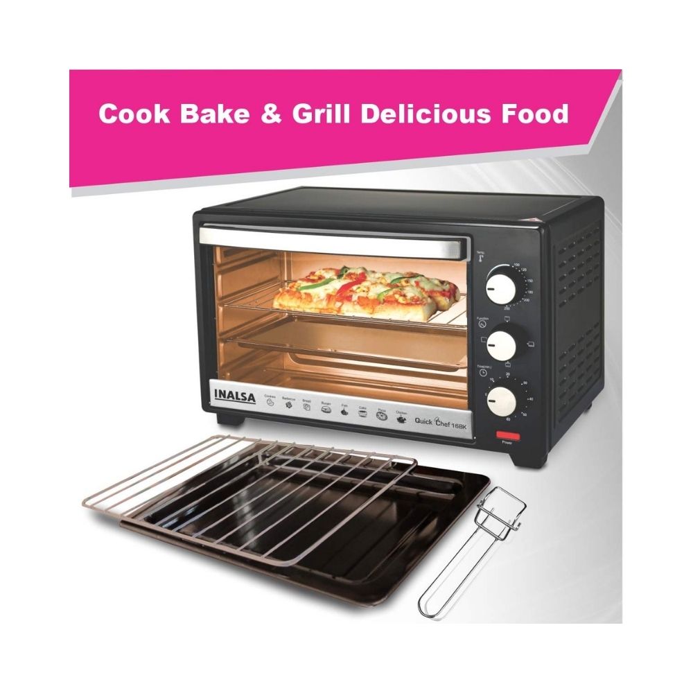 Inalsa Quick Chef 10BK 10L Oven Toaster Griller (Black)