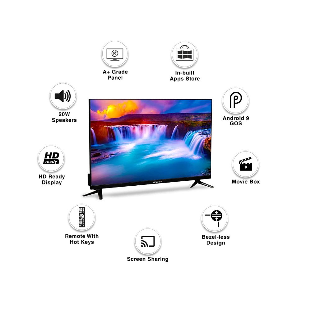 Sansui 80cm (32 inches) HD Ready Smart LED TV JSY32SKHD (BLACK)
