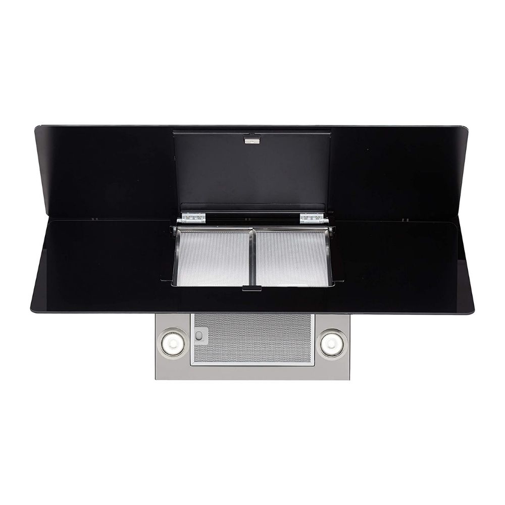 Faber 90 cm 1095 m³/hr angular Kitchen Chimney (HOOD COCKTAIL 3D T2S2 BK TC LTW 90, Cassette Filter, Touch Control, Black)
