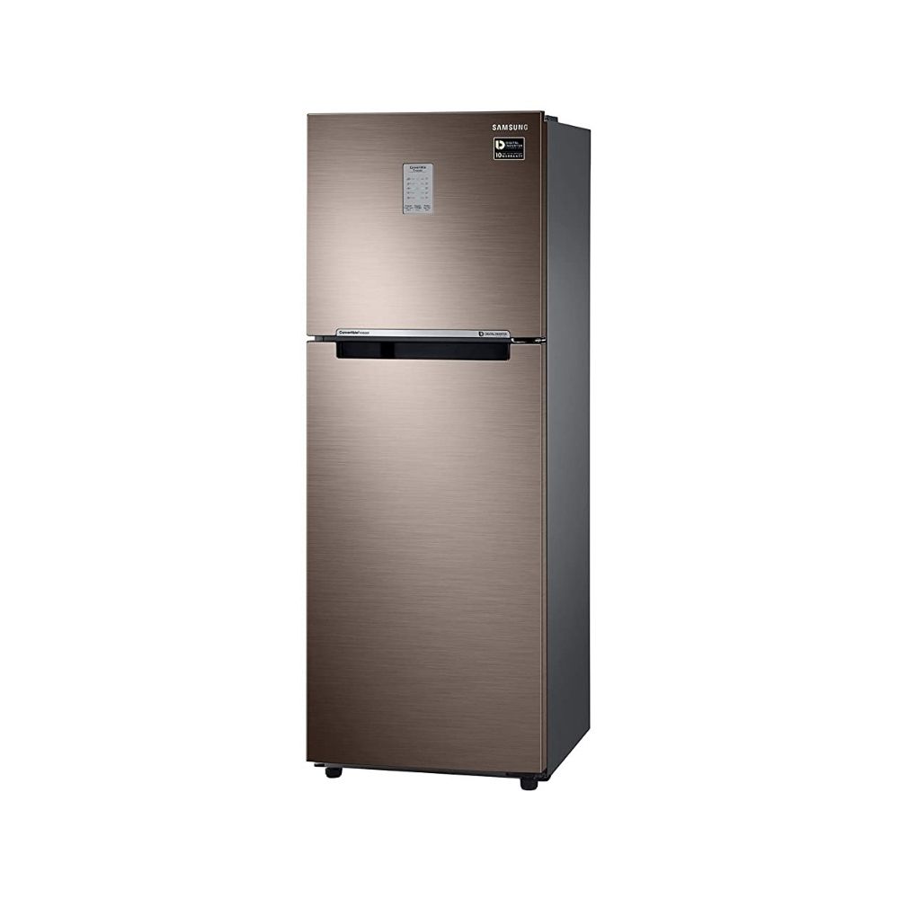 Samsung 253 L 2 Star Inverter Frost-Free Double Door Refrigerator (RT28T3722DX/HL, Luxe Brown, Convertible)