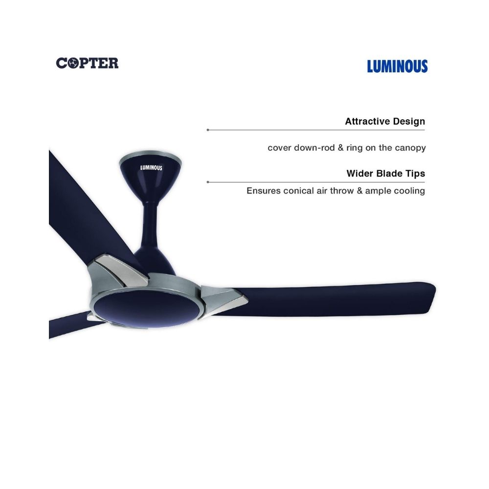 Luminous Deco Premium Copter 1200mm Ceiling Fan (Silent Blue)