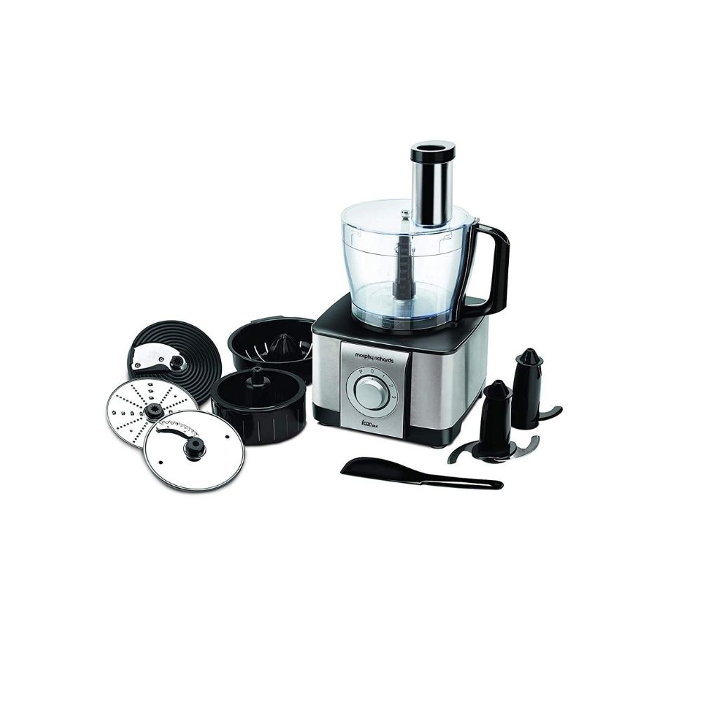 Morphy Richards Icon Dlx 1000 W Food Processor Steel Black (ICON DLX-1000W)