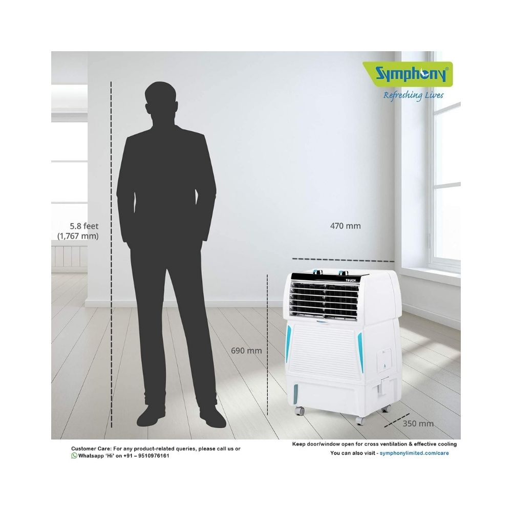 Symphony Touch 20 New Personal Air Cooler - 20L, White