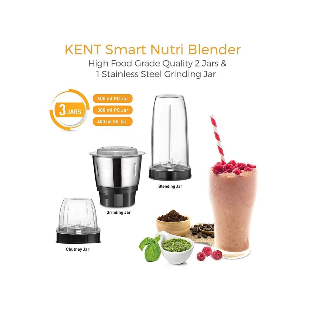 Kent Smart Nutri Blender (16067) - 3 Jars, 3 Speed Control with Pulse Function