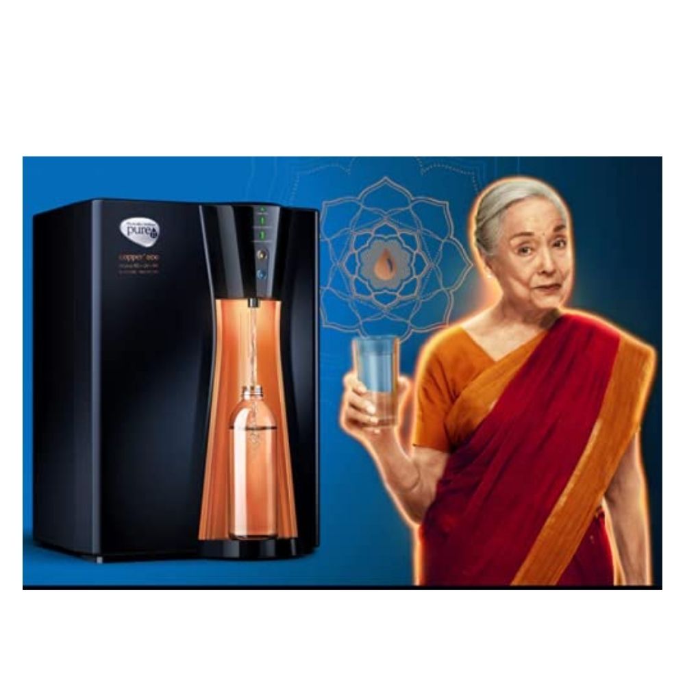 HUL Pureit COPPER+ ECO MINERAL RO + UV + MF purifier  (Black & Copper)