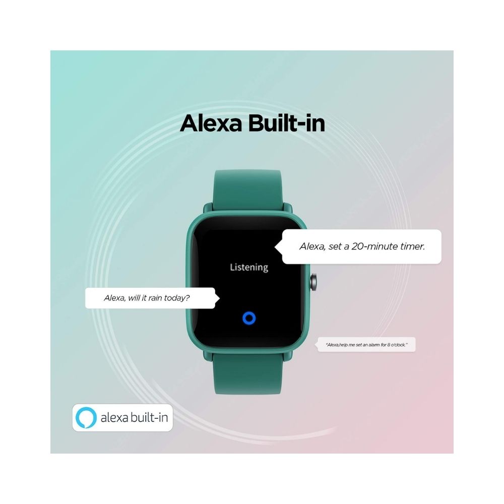Amazfit Bip U Pro Smartwatch (Green Strap, Regular)