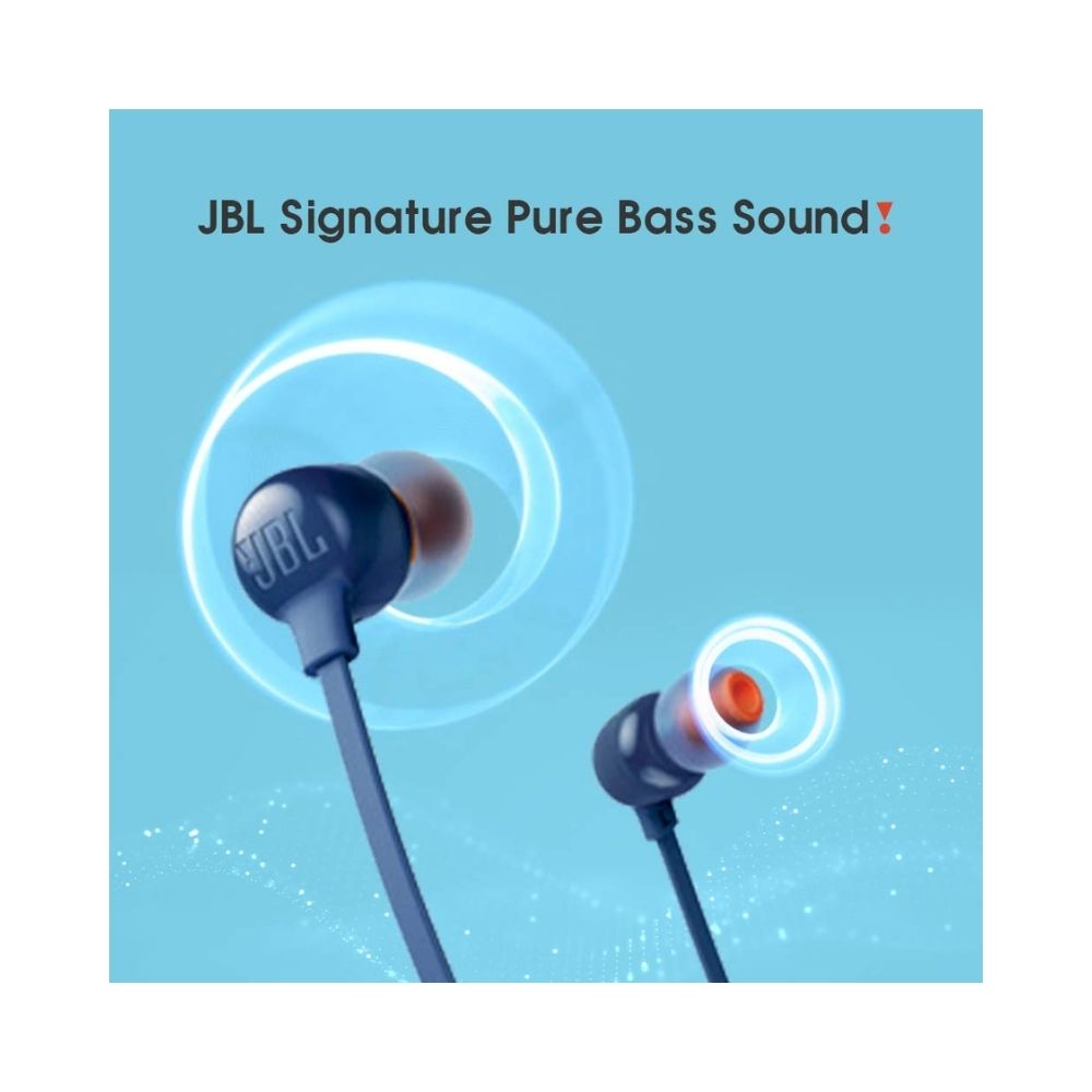 JBL Tune 115BT Wireless Bluetooth in Ear Neckband Headphones with Mic (Blue)