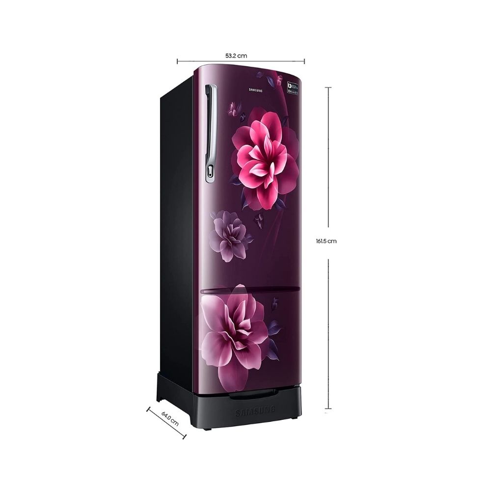 Samsung 255 L 3 Star Inverter Direct cool Single Door Refrigerator (RR26A389YCR/HL, Base Stand with Drawer, Camellia Purple)