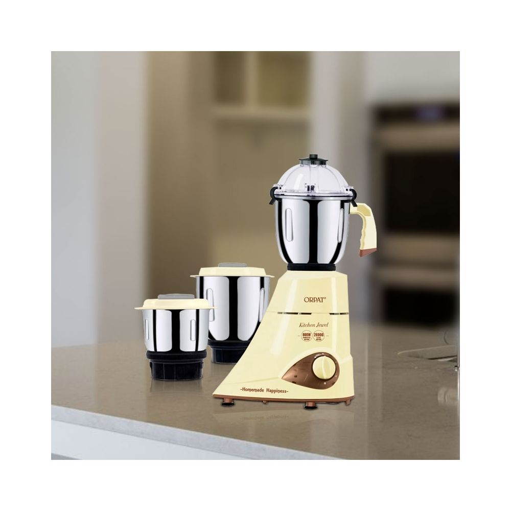 Orpat Kitchen JEWEL 800 Mixer Grinder (3 Jars, Multicolor)