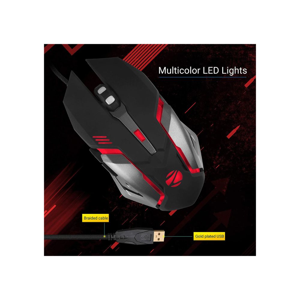 Zebronics Zeb-Transformer-M Optical USB Gaming Mouse with LED Effect(Black)