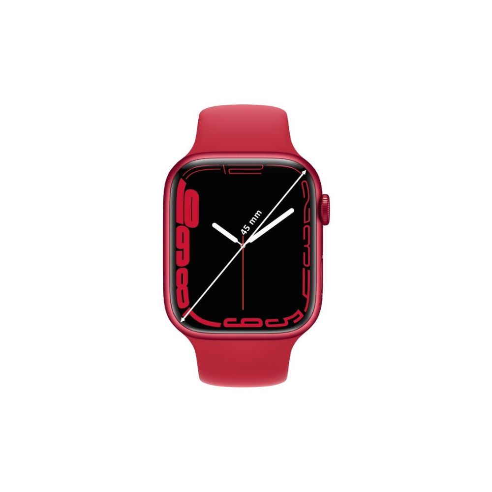 Apple Watch Series 7 GPS MKN93HN/A 45 mm Aluminium Case  (Red Strap, Regular)