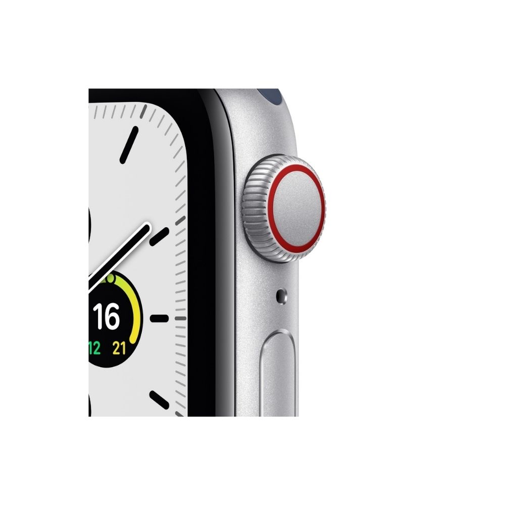 Apple Watch SE GPS + Cellular MKT03HN/A 44 mm Aluminium Case  (Silver Strap, Regular)