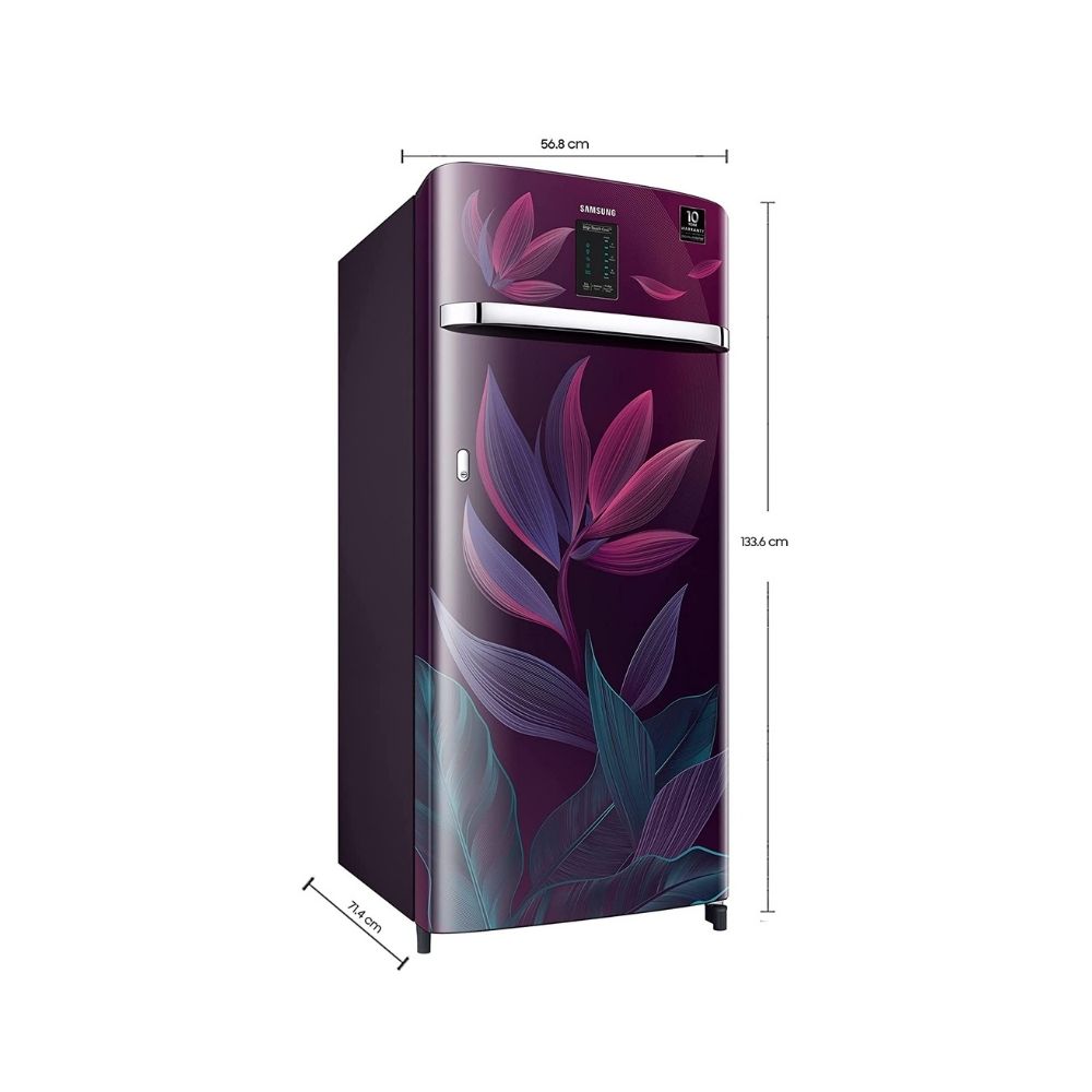 Samsung 225 L 3 Star Inverter Direct cool Single Door Refrigerator (RR23A2E2Y9R/HL, Digi-Touch Cool, Paradise Bloom Purple)