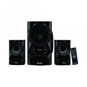 Philips Audio IN-MMS6080B/94 2.1 Channel 60W Multimedia Bluetooth Speakers with 2x17W Satellite Speakers, LED Display, Remote Control &amp; Multi-Connectivity Option