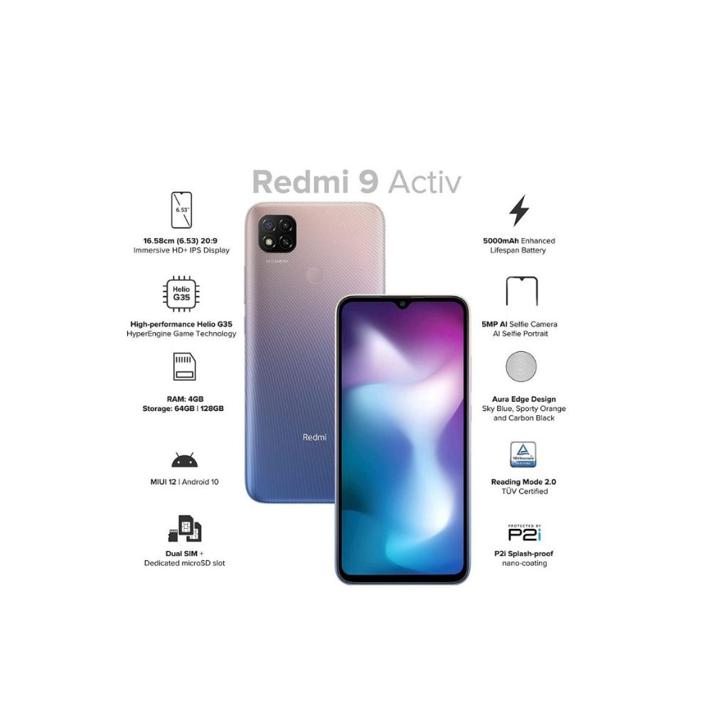 Redmi 9 Activ (Metallic Purple, 4GB RAM, 64GB Storage)
