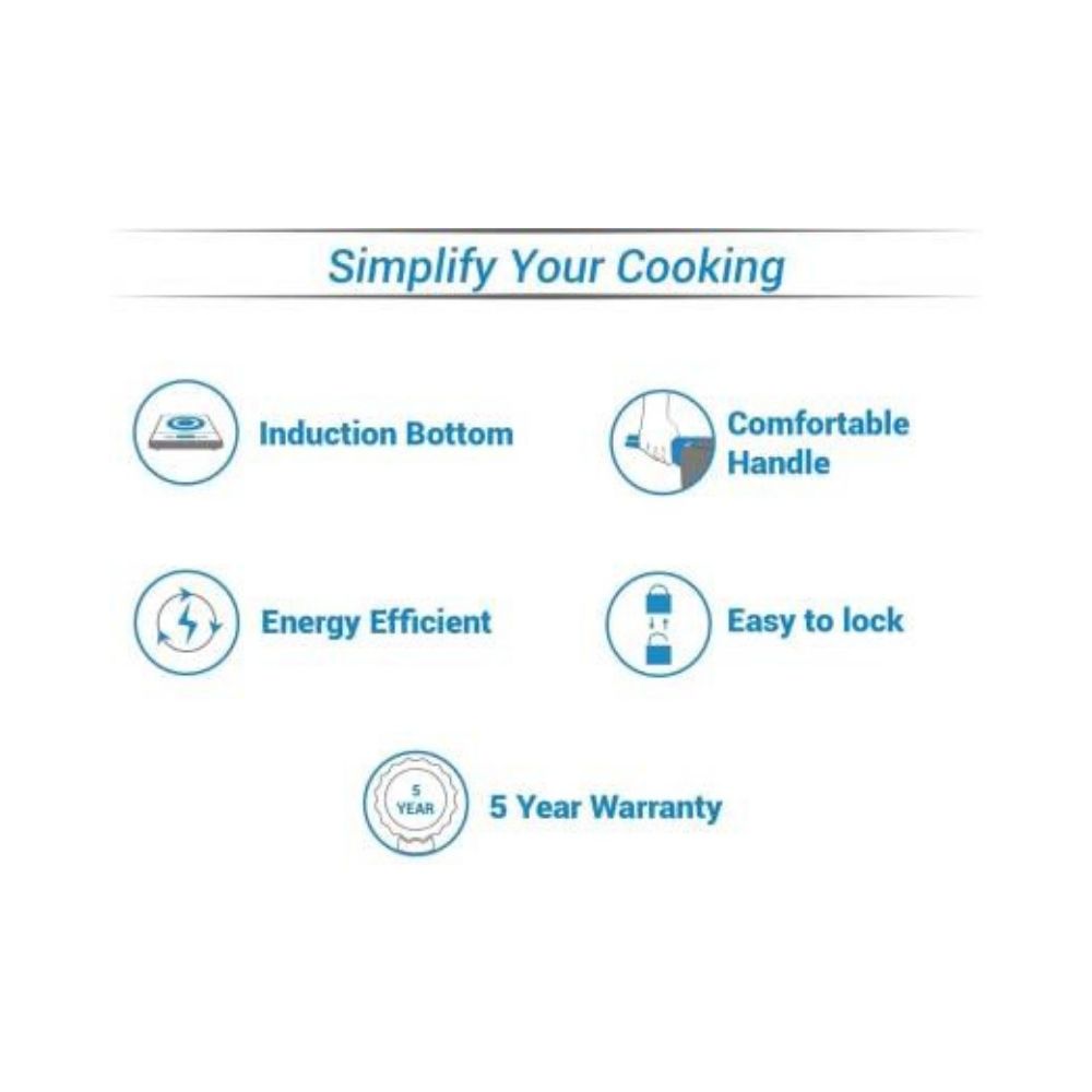 Prestige Deluxe Plus 5 L Induction Bottom Pressure Cooker  (Aluminium)