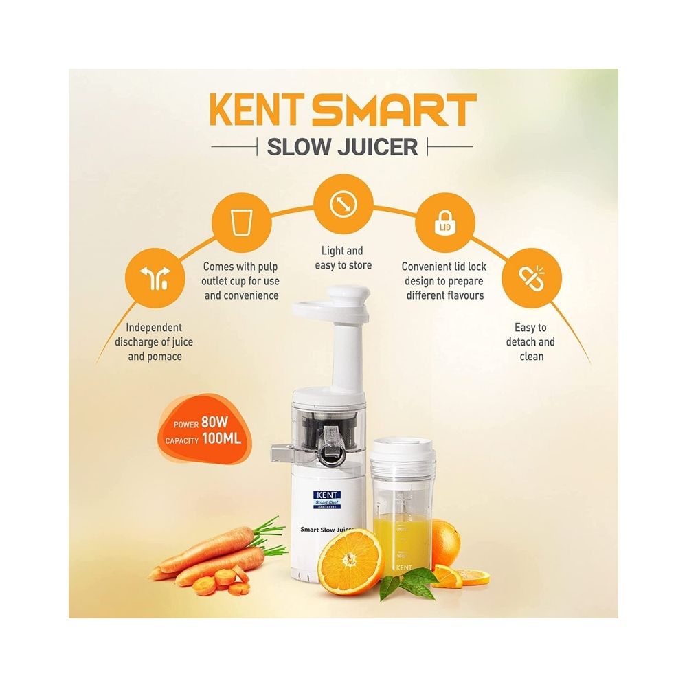 Kent smart slow juicer 16094 80 juicer (1 jar, white)