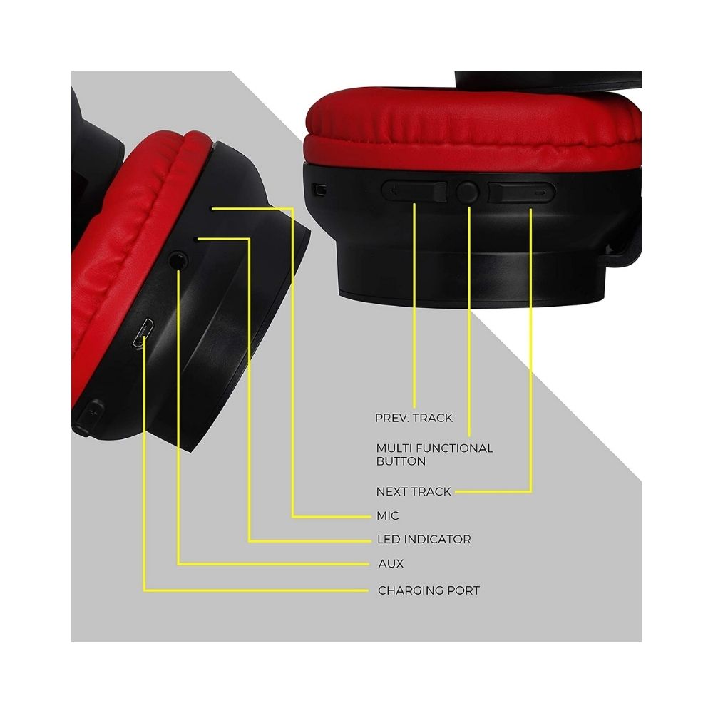 Zebronics Zeb-Bang Bluetooth Headset (Red)