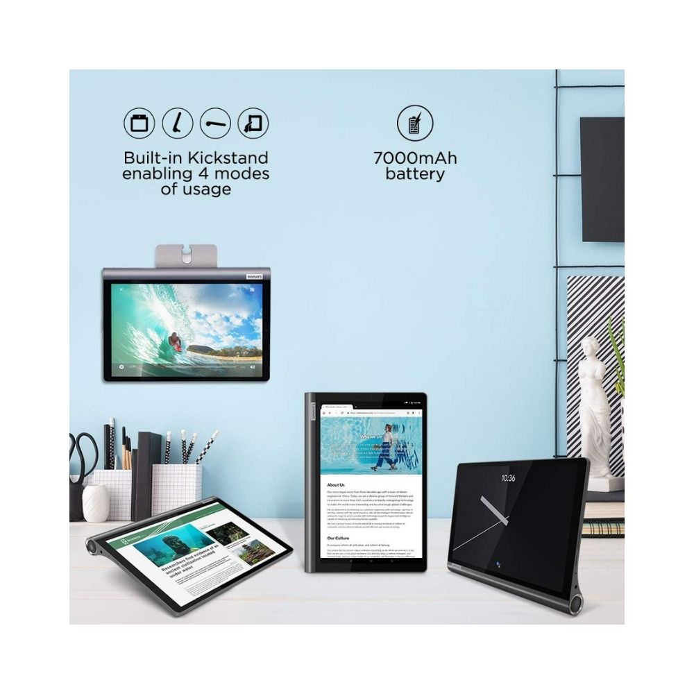 Lenovo Yoga Smart Tablet with The Google Assistant 25.65 cm (10.1 inch, 4GB, 64GB, WiFi + 4G LTE)