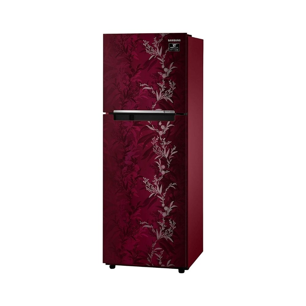 Samsung 253 L 2 Star Inverter Frost-Free Double Door Refrigerator (RT28T30226R/NL, Mystic Overlay Red)