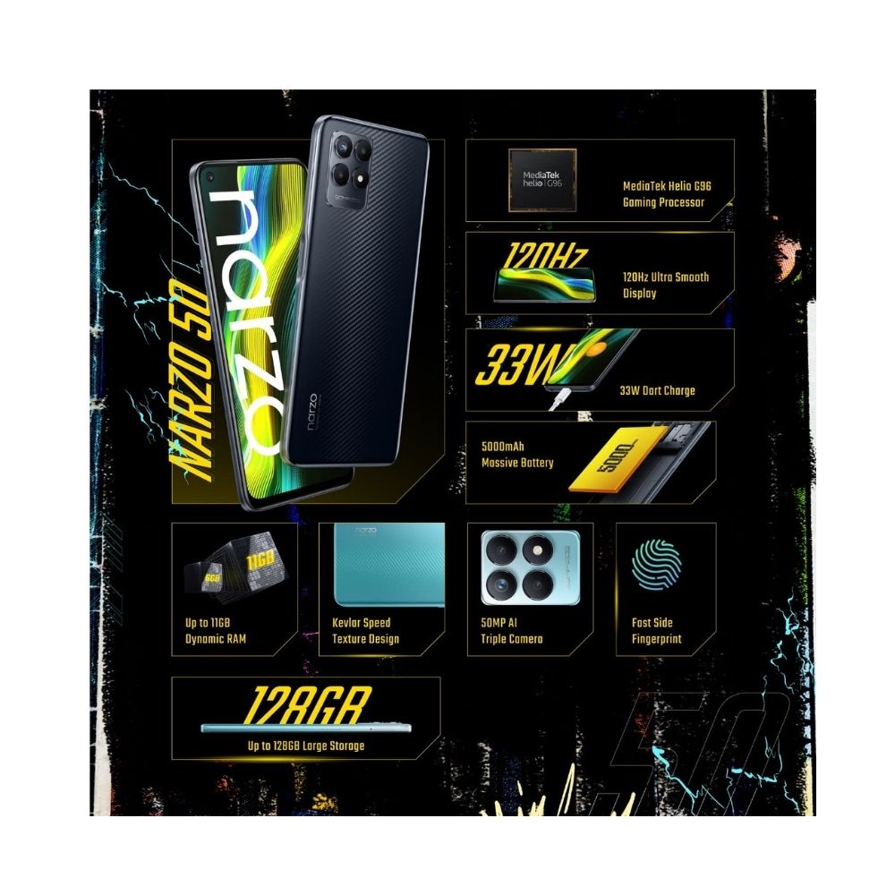 Realme narzo 50 (Speed Black, 4GB RAM+64GB Storage)