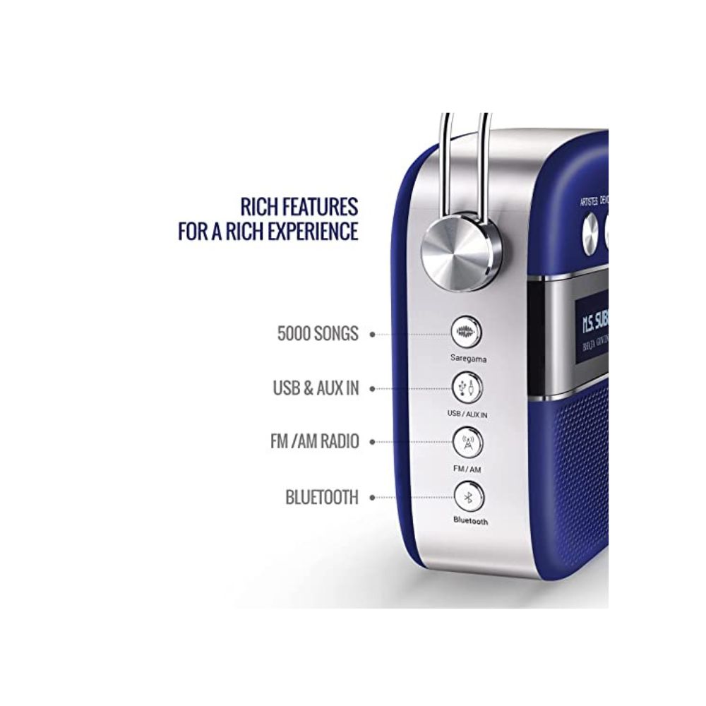 saregama Carvaan Premium Tamil SCB230 10 W Bluetooth Home Theatre  (Royal Blue, Stereo Channel)